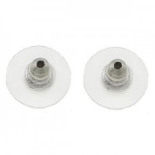 Ear nut Bullet with rubber Antique silver